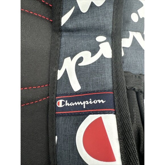 Champion Backpack Bookbag One Size Navy Blue Logo Theme - Picture 7 of 8